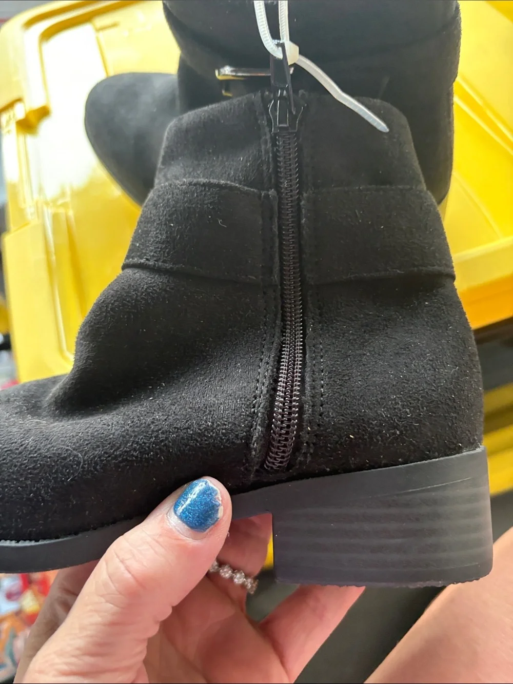 Steve Madden Black Kids Suede Ankle Boots with Side Buckle